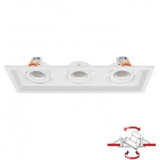 Σποτ Τριπλό GU10/MR16 Χωνευτό Κινητό Αλουμινίου Λευκό 5678